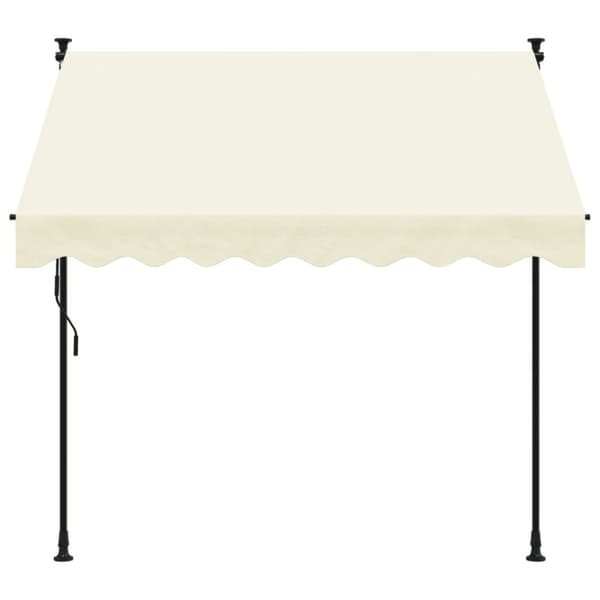 vidaXL Sisäänkelattava markiisi kerma 200x150 cm kangas ja teräs