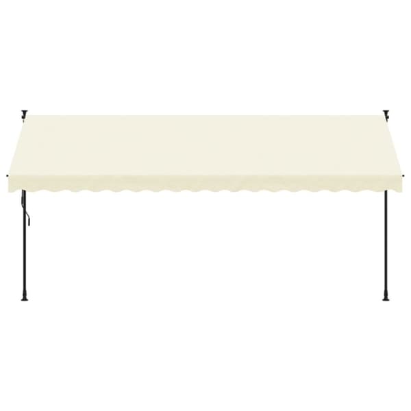 vidaXL Uttrekkbar markise kremhvit 400x150 cm stoff og stål