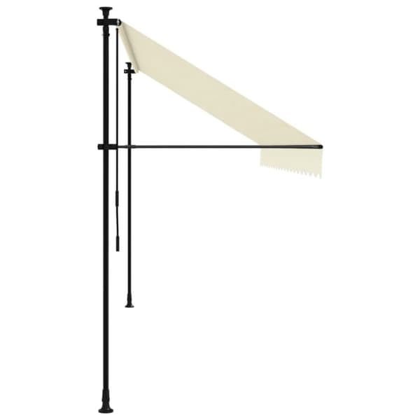 vidaXL Uttrekkbar markise kremhvit 400x150 cm stoff og stål