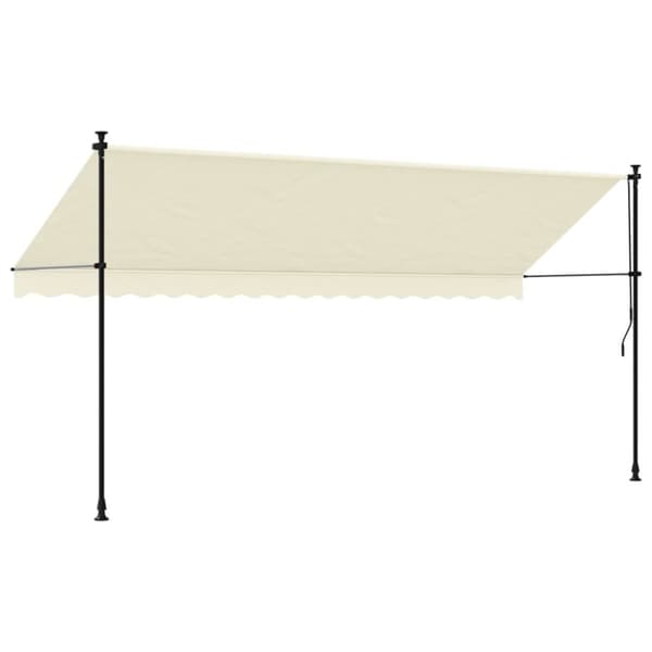 vidaXL Uttrekkbar markise kremhvit 400x150 cm stoff og stål