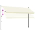 Miniatyrbilde 7 av 11: vidaXL Uttrekkbar markise kremhvit 400x150 cm stoff og stål