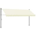 Miniatyrbilde 2 av 11: vidaXL Uttrekkbar markise kremhvit 400x150 cm stoff og stål