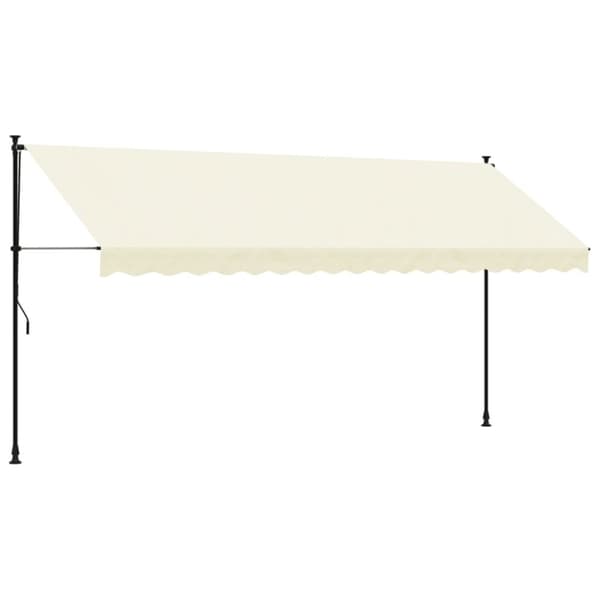 vidaXL Uttrekkbar markise kremhvit 400x150 cm stoff og stål