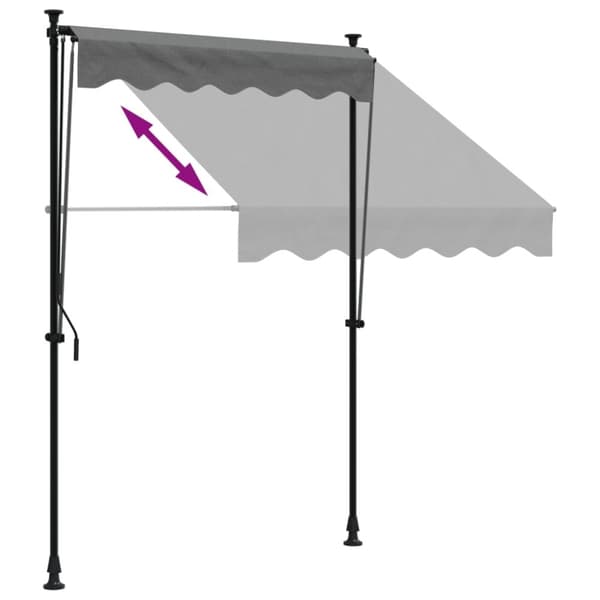 vidaXL Markis infällbar antracit 150x150 cm tyg och stål