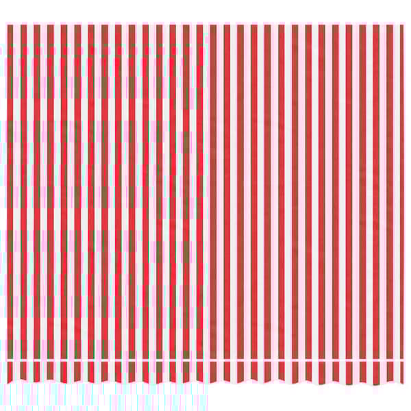 vidaXL Erstatningsduk for markise rød og hvit stripe 3x2,5 m