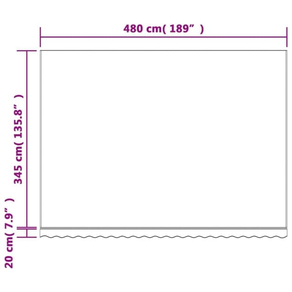 vidaXL Erstatningsduk for markise rød og hvit stripe 5x3,5 m