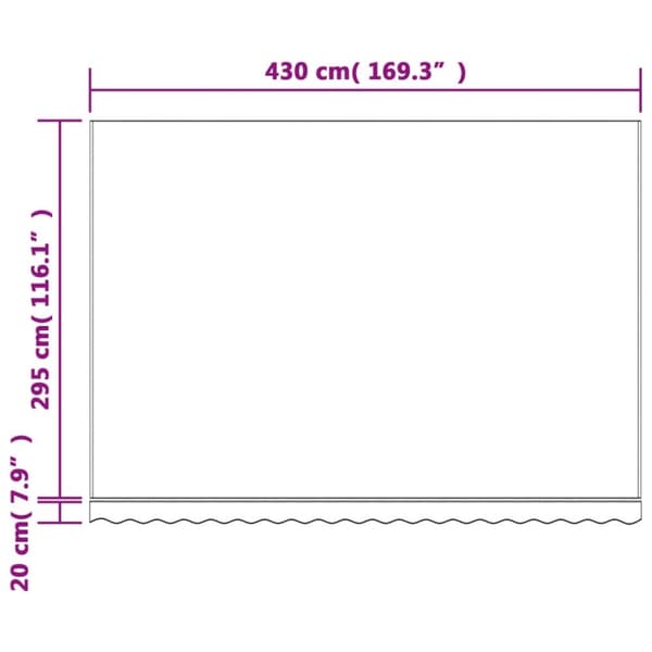 vidaXL Erstatningsduk for markise rød og hvit stripe 4,5x3 m