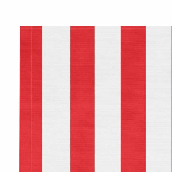 vidaXL Erstatningsduk for markise rød og hvit stripe 4,5x3 m
