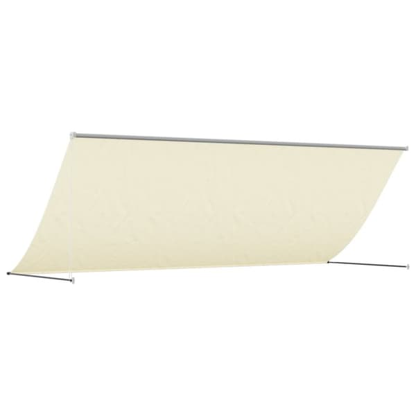 vidaXL Uttrekkbar markise kremhvit 350x150 cm stoff og stål