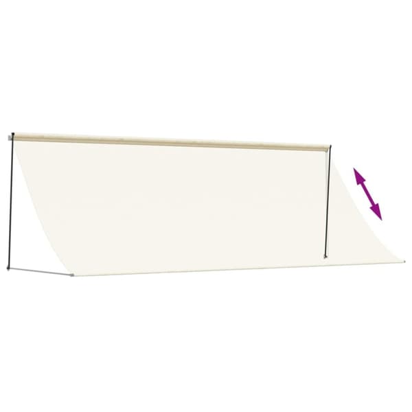 vidaXL Uttrekkbar markise kremhvit 350x150 cm stoff og stål