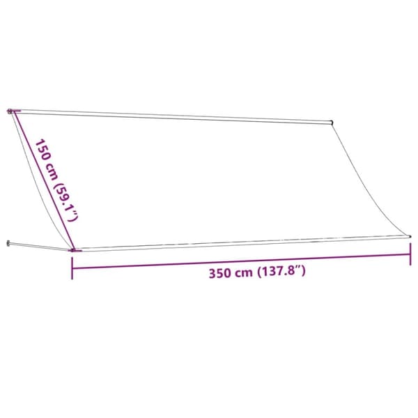 vidaXL Uttrekkbar markise kremhvit 350x150 cm stoff og stål