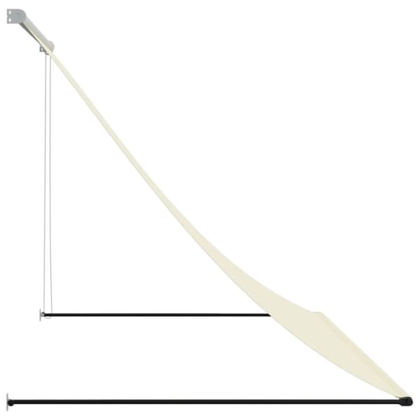 vidaXL Markis infällbar gräddvit 250x150 cm tyg och stål