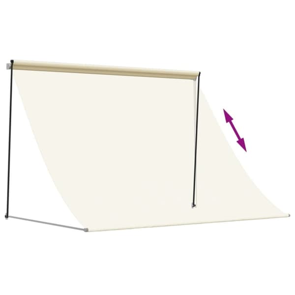 vidaXL Markis infällbar gräddvit 250x150 cm tyg och stål