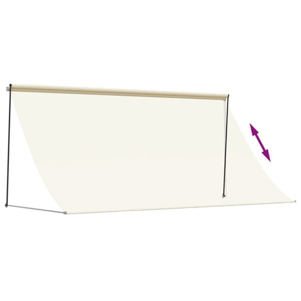 vidaXL Sisäänkelattava markiisi kerma 300x150 cm kangas ja teräs