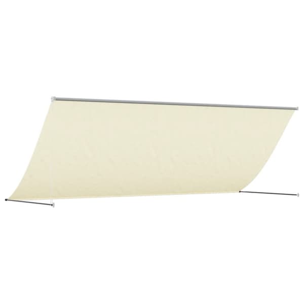 vidaXL Uttrekkbar markise kremhvit 400x150 cm stoff og stål