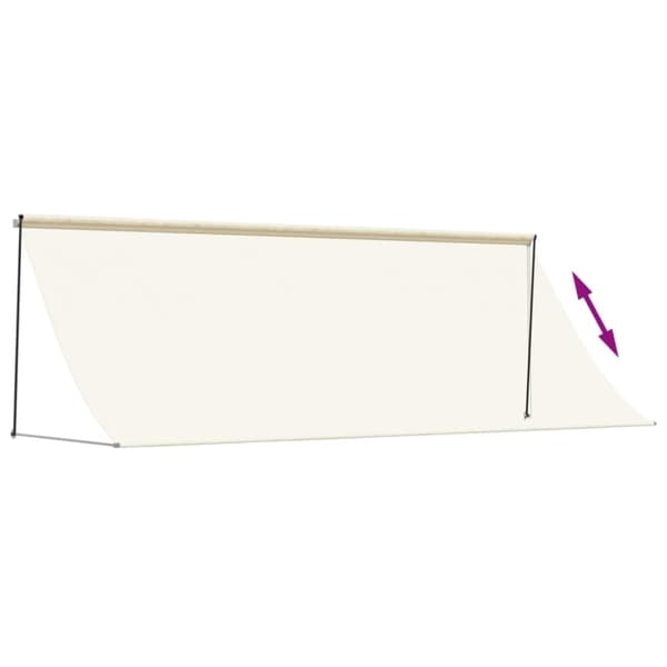 vidaXL Uttrekkbar markise kremhvit 400x150 cm stoff og stål