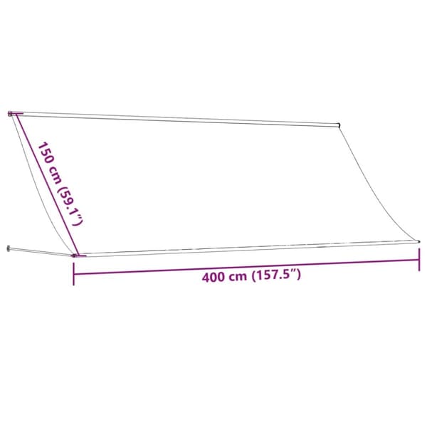 vidaXL Uttrekkbar markise kremhvit 400x150 cm stoff og stål