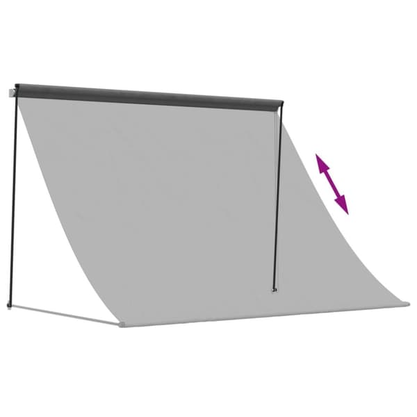 vidaXL Uttrekkbar markise antrasitt 250x150 cm stoff og stål