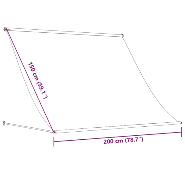 vidaXL markise 200x150 cm sammenrullelig stof og stål cremefarvet