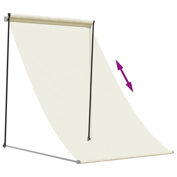 vidaXL Uttrekkbar markise kremhvit 150x150 cm stoff og stål