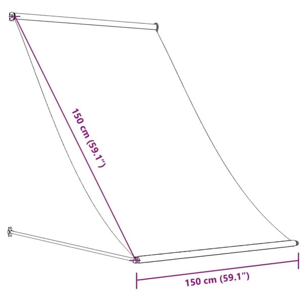 vidaXL Uttrekkbar markise kremhvit 150x150 cm stoff og stål