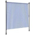 Miniatyrbilde 4 av 9: vidaXL Utendørs rullegardin blå og hvit 200x270 cm stoff og stål