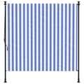 Miniatyrbilde 2 av 9: vidaXL Utendørs rullegardin blå og hvit 200x270 cm stoff og stål