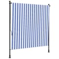 Miniatyrbilde 1 av 9: vidaXL Utendørs rullegardin blå og hvit 200x270 cm stoff og stål