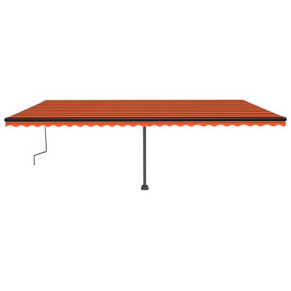 Fristående markis manuellt infällbar 600x350 cm orange/brun