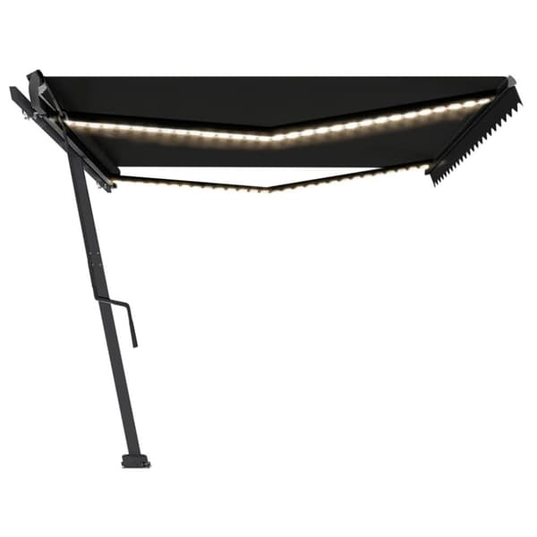 Markis manuellt infällbar med LED 500x300 cm antracit