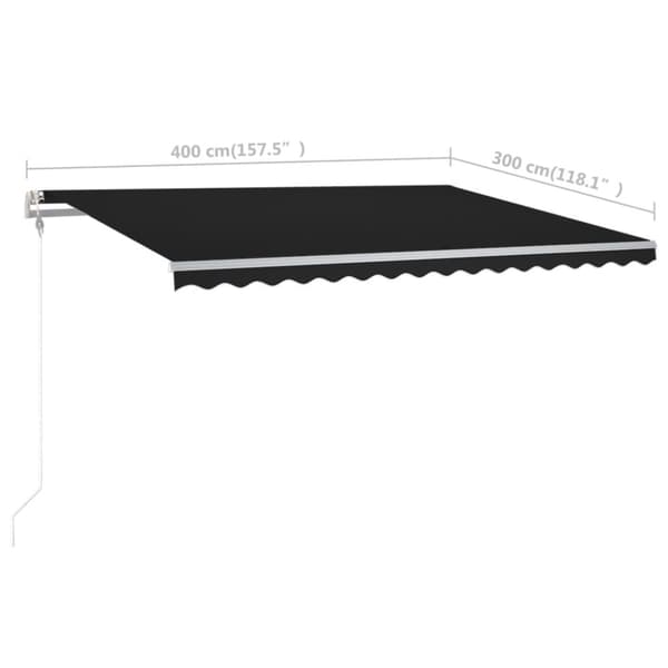 Markis med stolpar manuellt infällbar 4x3 m antracit