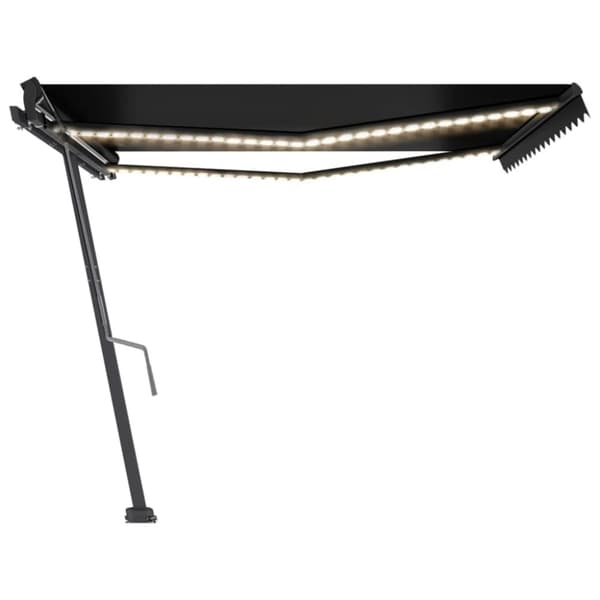 Markis manuellt infällbar med LED 400x350 cm antracit