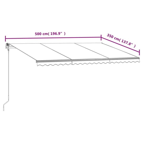 Markis automatiskt infällbar 500x350 cm blå och vit
