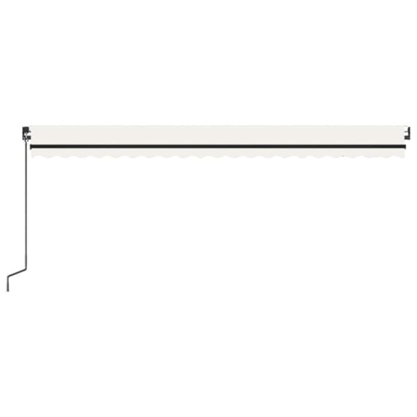 markise m. LED-lys 500x300 cm manuel betjening cremefarvet