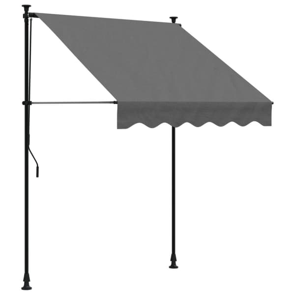 Sisäänkelattava markiisi antrasiitti 150x150 cm kangas ja teräs