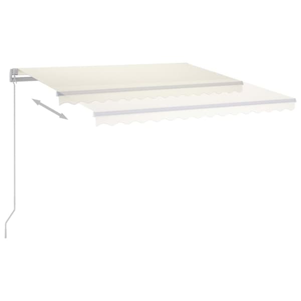 Markis manuellt infällbar med LED 300x250 cm gräddvit