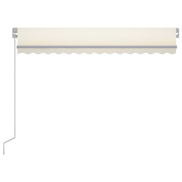 Markis manuellt infällbar med LED 300x250 cm gräddvit