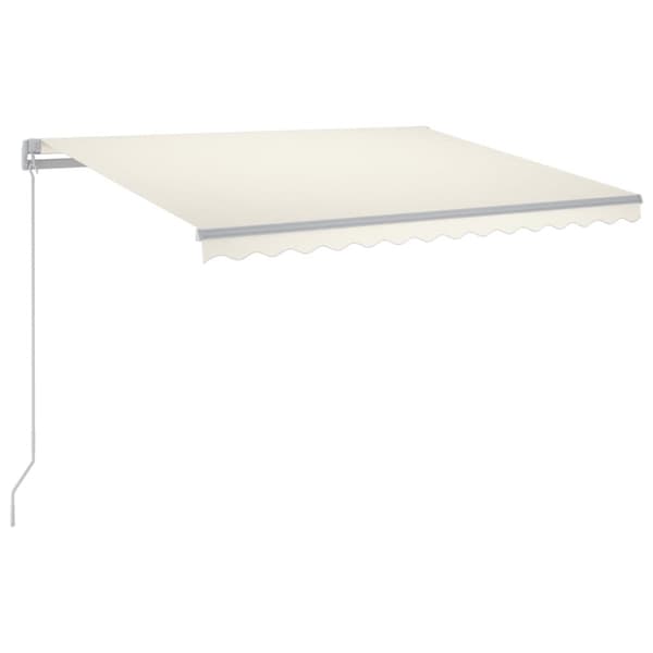Markis manuellt infällbar med LED 300x250 cm gräddvit
