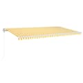 Miniatyrbild 2 av 10: Automatisk markis med vindsensor & LED 600x300 cm gul/vit