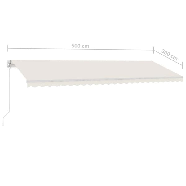 Vapaasti seisova sisäänkelattava markiisi 500x300 cm kerma