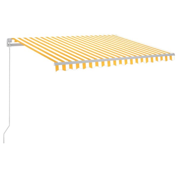 Sisäänkelattava markiisi LEDillä 300x250cm keltavalkoinen