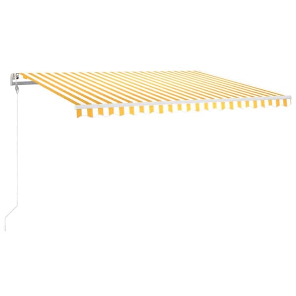Sisäänkelattava markiisi LED/tuulisensori 400x300cm kelt./valk.