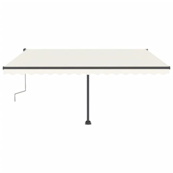 Käsin sisäänkelattava markiisi LEDillä 400x300 cm kerma