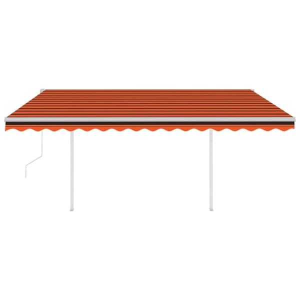 Automatisk markis med vindsensor & LED 4x3 m orange/brun