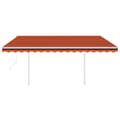 Miniatyrbild 3 av 10: Automatisk markis med vindsensor & LED 4x3 m orange/brun
