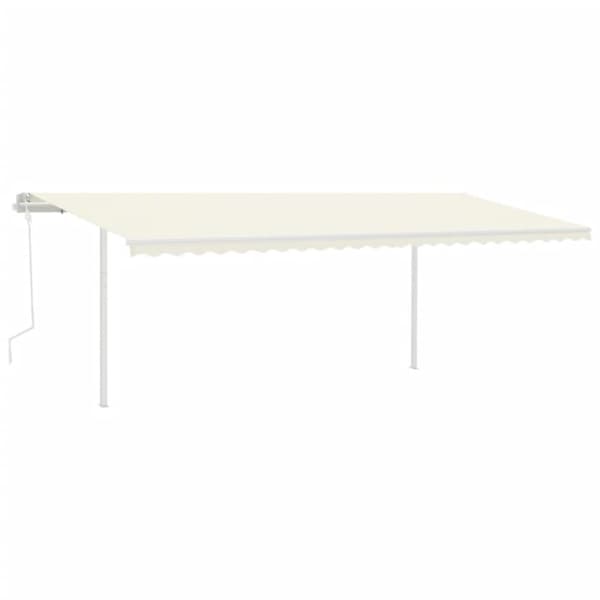 markise m. stolper 6x3 m manuel betjening cremefarvet