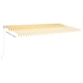 Miniatyrbild 3 av 10: Automatisk markis med vindsensor & LED 6x3 m gul/vit
