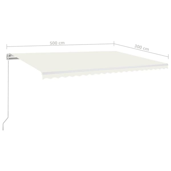 Manuaalisesti sisäänkelattava markiisi 500x300 cm kerma
