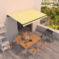 Miniatyrbild 1 av 7: Markis manuellt infällbar 400x350 cm gul och vit