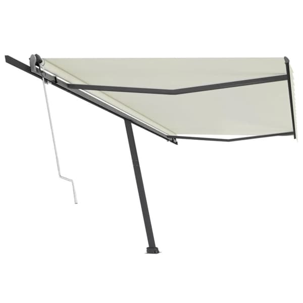 fritstående markise 500x300 cm automatisk betjening cremefarvet